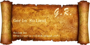 Gerle Roland névjegykártya